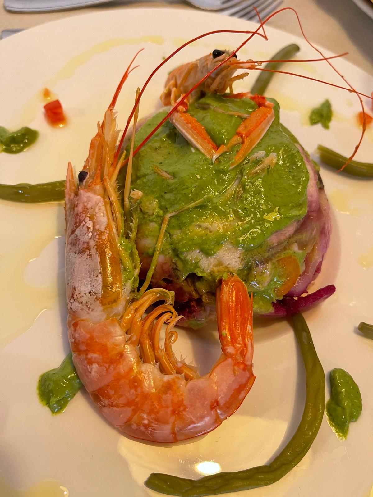 Gamberi con salsa verde