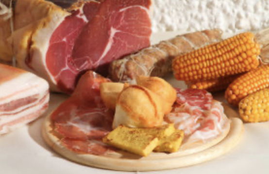 Tagliere di salumi, coppa e polenta della Val d'Aveto